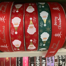 Factory gift package polyester ribbon for  Merry  Christmas Xmas ribbon